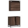 Set de muebles baño 2 pzas madera contrachapada marrón roble de , Muebles de baño - Ref: Foro24-3300899, Precio: 156,49 €, De...