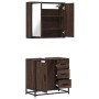 Set de muebles baño 2 pzas madera contrachapada marrón roble de , Muebles de baño - Ref: Foro24-3300899, Precio: 156,49 €, De...