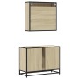 Set de muebles de baño 2 pzas madera contrachapada roble Sonoma de , Muebles de baño - Ref: Foro24-3300901, Precio: 196,02 €,...