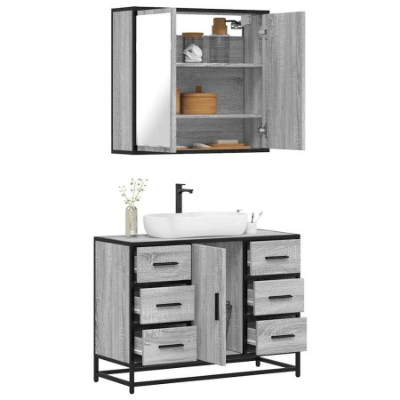 Set de muebles de baño 2 pzas madera contrachapada gris sonoma de , Muebles de baño - Ref: Foro24-3300903, Precio: 210,49 €, ...