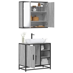 Set de muebles de baño 2 pzas madera contrachapada gris sonoma de , Muebles de baño - Ref: Foro24-3300908, Precio: 158,00 €, ...