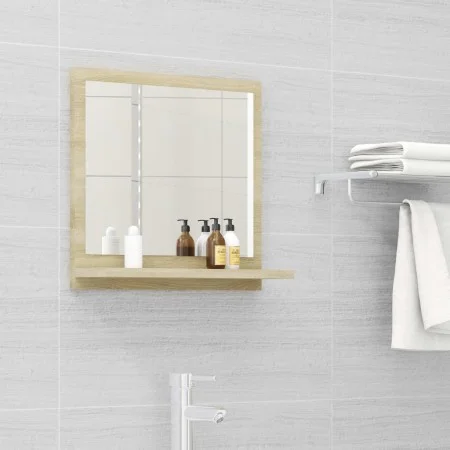 Espejo de baño madera contrachapada color roble 40x10,5x37 cm de vidaXL, Tocadores de baño - Ref: Foro24-804556, Precio: 25,7...