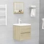 Espejo de baño madera contrachapada color roble 40x10,5x37 cm de vidaXL, Tocadores de baño - Ref: Foro24-804556, Precio: 25,7...