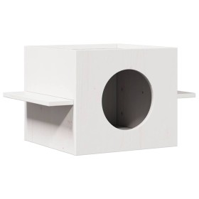 Casa para gatos de madera maciza de pino blanco 51x35x30 cm de , Mobiliario para gatos - Ref: Foro24-859305, Precio: 40,56 €,...