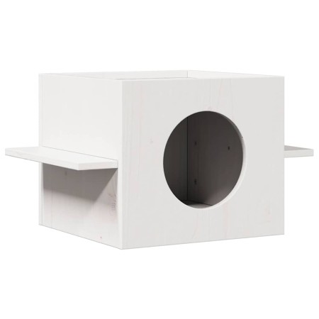 Casa para gatos de madera maciza de pino blanco 51x35x30 cm de , Mobiliario para gatos - Ref: Foro24-859305, Precio: 40,56 €,...