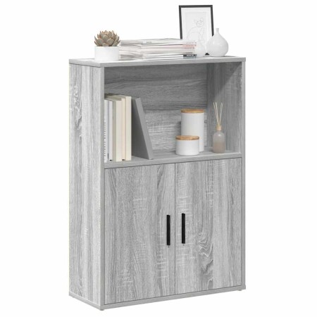 Estantería de madera de ingeniería gris sonoma 60x24x85 cm de , Librerías y estanterías - Ref: Foro24-860414, Precio: 64,98 €...