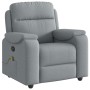 Sillón reclinable de masaje de tela gris claro de , Sillones - Ref: Foro24-4015690, Precio: 204,87 €, Descuento: %