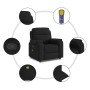 Sillón reclinable de masaje de tela negro de , Sillones - Ref: Foro24-4015692, Precio: 256,21 €, Descuento: %