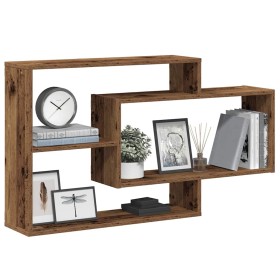 Estante de pared madera de ingeniería envejecida 104x20x58,5 cm de , Estantes y estanterías - Ref: Foro24-855822, Precio: 49,...
