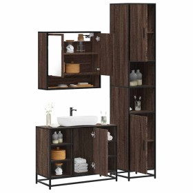 Set de muebles baño 3 pzas madera contrachapada roble marrón de , Muebles de baño - Ref: Foro24-3301124, Precio: 276,74 €, De...