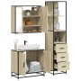 Set de muebles de baño 3 pzas madera contrachapada roble Sonoma de , Muebles de baño - Ref: Foro24-3301126, Precio: 253,64 €,...