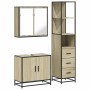 Set de muebles de baño 3 pzas madera contrachapada roble Sonoma de , Muebles de baño - Ref: Foro24-3301126, Precio: 253,64 €,...