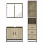 Set de muebles de baño 3 pzas madera contrachapada roble Sonoma de , Muebles de baño - Ref: Foro24-3301126, Precio: 253,64 €,...