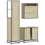 Set de muebles de baño 3 pzas madera contrachapada roble Sonoma de , Muebles de baño - Ref: Foro24-3301126, Precio: 253,64 €,...