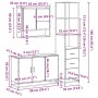 Set de muebles baño 3 pzas madera contrachapada roble marrón de , Muebles de baño - Ref: Foro24-3301164, Precio: 266,18 €, De...