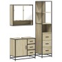 Set de muebles de baño 3 pzas madera contrachapada roble Sonoma de , Muebles de baño - Ref: Foro24-3301166, Precio: 277,99 €,...