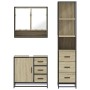 Set de muebles de baño 3 pzas madera contrachapada roble Sonoma de , Muebles de baño - Ref: Foro24-3301166, Precio: 277,99 €,...