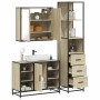 Set de muebles de baño 3 pzas madera contrachapada roble Sonoma de , Muebles de baño - Ref: Foro24-3301151, Precio: 264,39 €,...
