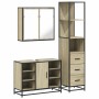 Set de muebles de baño 3 pzas madera contrachapada roble Sonoma de , Muebles de baño - Ref: Foro24-3301151, Precio: 264,39 €,...