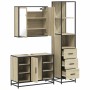Set de muebles de baño 3 pzas madera contrachapada roble Sonoma de , Muebles de baño - Ref: Foro24-3301151, Precio: 264,39 €,...