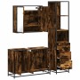 Set de muebles baño 3 pzas madera contrachapada roble ahumado de , Muebles de baño - Ref: Foro24-3301132, Precio: 241,17 €, D...