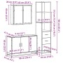 Set de muebles baño 3 pzas madera contrachapada roble ahumado de , Muebles de baño - Ref: Foro24-3301132, Precio: 241,17 €, D...