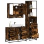 Set de muebles baño 3 pzas madera contrachapada roble ahumado de , Muebles de baño - Ref: Foro24-3301172, Precio: 277,49 €, D...