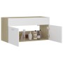 Armario para lavabo contrachapada blanco roble 90x38,5x46 cm de vidaXL, Muebles de baño - Ref: Foro24-804670, Precio: 35,01 €...