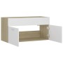 Armario para lavabo contrachapada blanco roble 90x38,5x46 cm de vidaXL, Muebles de baño - Ref: Foro24-804670, Precio: 35,01 €...