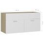 Armario para lavabo contrachapada blanco roble 90x38,5x46 cm de vidaXL, Muebles de baño - Ref: Foro24-804670, Precio: 35,01 €...