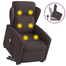 Silla de masaje reclinable de pie de tela marrón oscuro de , Sillones - Ref: Foro24-3303149, Precio: 268,38 €, Descuento: %
