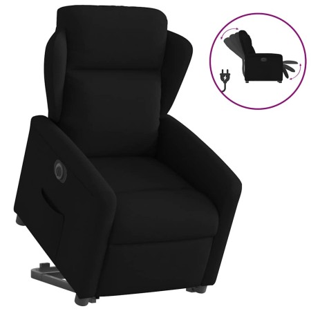 Sillón eléctrico reclinable elevable de tela negro de , Sillones - Ref: Foro24-3303156, Precio: 319,28 €, Descuento: %