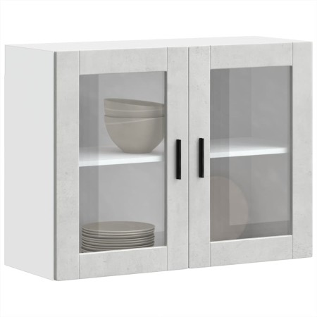 Armario de pared para cocina puerta cristal Porto gris hormigón de , Armarios de cocina - Ref: Foro24-854091, Precio: 88,57 €...