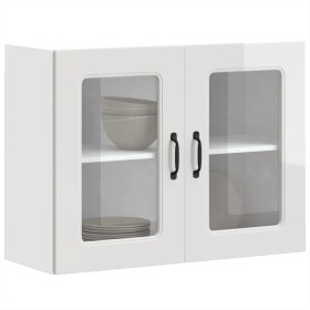 Armario pared cocina puerta cristal Kalmar blanca alto brillo de , Armarios de cocina - Ref: Foro24-853609, Precio: 102,86 €,...