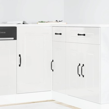 Mueble bajo cocina Kalmar madera ingeniería blanca alto brillo de , Armarios de cocina - Ref: Foro24-854320, Precio: 93,46 €,...