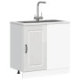 Mueble bajo cocina Kalmar madera ingeniería blanca alto brillo de , Armarios de cocina - Ref: Foro24-854320, Precio: 93,46 €,...