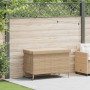 Baúl de jardín con ruedas ratán sintético beige 110x55x73 cm de , Cajas de almacenaje para exteriores - Ref: Foro24-4103829, ...