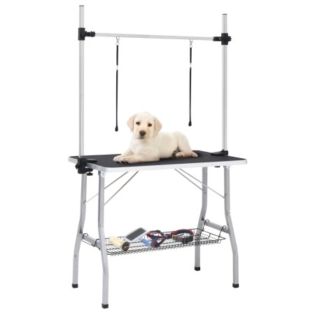 Mesa de aseo para perros ajustable con 2 lazos y cesta de vidaXL, Productos de higiene para mascotas - Ref: Foro24-171069, Pr...