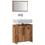 Mueble de baño con espejo de madera antigua madera ingeniería de , Muebles de baño - Ref: Foro24-856042, Precio: 75,55 €, Des...