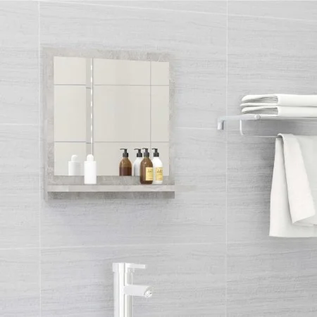 Concrete gray plywood bathroom mirror 40x10.5x37 cm by vidaXL, bathroom vanities - Ref: Foro24-804557, Price: 24,61 €, Discou...