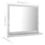 Espejo de baño madera contrachapada gris hormigón 40x10,5x37 cm de vidaXL, Tocadores de baño - Ref: Foro24-804557, Precio: 25...