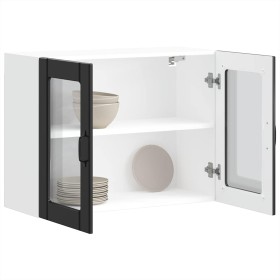 Armario pared cocina puerta de cristal Lucca negra de , Armarios de cocina - Ref: Foro24-853848, Precio: 91,61 €, Descuento: %