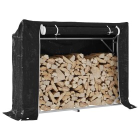 Leñero cubierta lluvia 151x40,5x110,5 cm acero galvanizado de , Bolsas y soportes de leña - Ref: Foro24-4104940, Precio: 72,9...