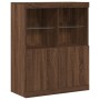 Aparador madera de ingeniería marrón roble 81x37x100 cm de , Taquillas y armarios de almacenamiento - Ref: Foro24-3318623, Pr...
