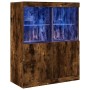 Aparador de madera de ingeniería roble ahumado 81x37x100 cm de , Taquillas y armarios de almacenamiento - Ref: Foro24-3318621...