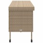 Caja de almacenaje jardín ruedas ratán PE beige 160x55x75 cm de , Cajas de almacenaje para exteriores - Ref: Foro24-4103834, ...