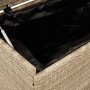 Caja de almacenaje jardín ruedas ratán PE beige 160x55x75 cm de , Cajas de almacenaje para exteriores - Ref: Foro24-4103834, ...