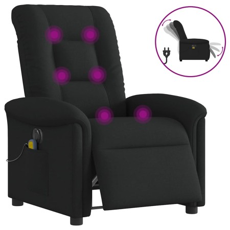 Sillón reclinable de masaje eléctrico tela negro de , Sillones - Ref: Foro24-3303246, Precio: 258,65 €, Descuento: %