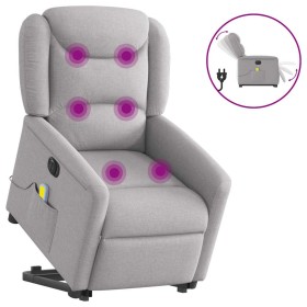 Sillón de masaje eléctrico reclinable elevable tela gris nube de , Sillones - Ref: Foro24-3303233, Precio: 339,89 €, Descuent...