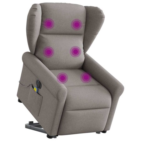 Sillón de masaje eléctrico reclinable elevable tela taupé de , Sillones - Ref: Foro24-3303411, Precio: 359,07 €, Descuento: %
